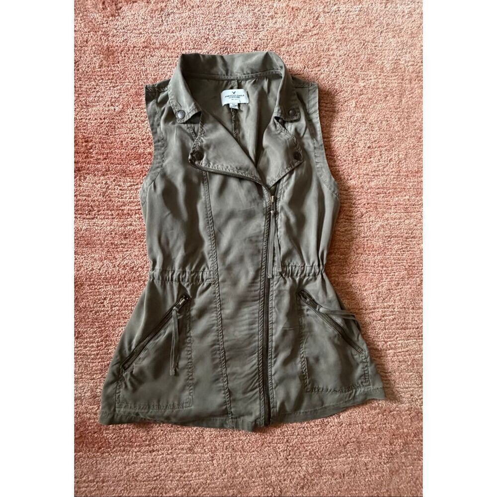 American Eagle Utility Vest Olive Green Lightweight Size S